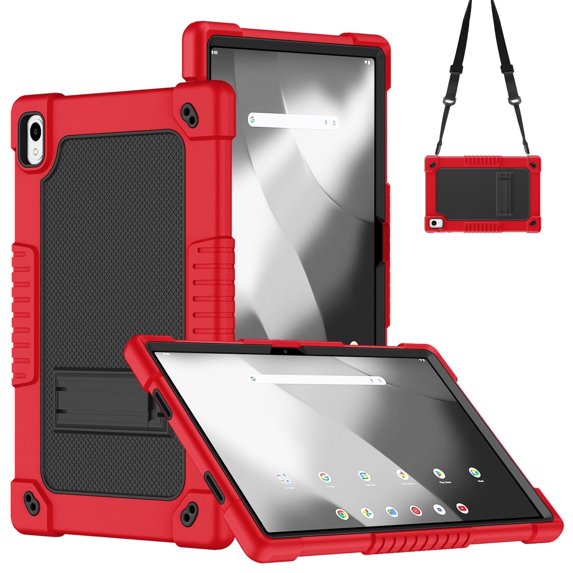 Fancing for Onn 12.1 Inch Pro Tablet 2024 Model Case/Onn 12.1" Tablet Pro 100146663 Case,Kids Shockproof Case with Shoulder Strap for Walmart Onn 12.1" Tablet Pro (2024 Model:100146663)(Red/Black)