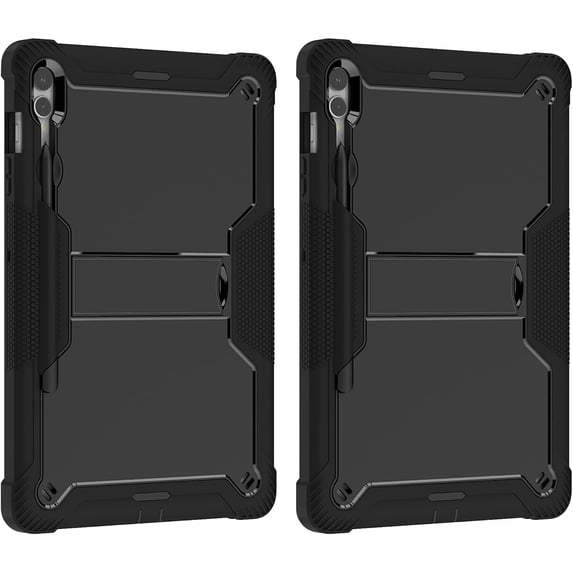 Fancing for Samsung Galaxy Tab S9 Plus 12.4 Inch Tablet Case,Heavy Duty with Pen Holder Shockproof Hybrid Stand Protective Case for Samsung Galaxy Tab S9 Plus/Galaxy Tab S9 FE Plus(BlackX2)