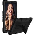thumbnail image 1 of Fancing for TCL Tab 8 Plus 8 inch Tablet Case,with Shoulder Strap Soft Silicone & Hard Back Hybrid Shockproof Kids Friendly Protective Case for TCL Tab 8 Plus (Model: 9138S) Tablet (Black/Black), 1 of 7