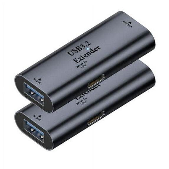Fancing USB Signal Amplifier Extender Adapter Conversion Extension USB Input to USB Output Long Distance Signal Amplification Connector,USB 15W Power Port (Type-C to USB A,2 Pcs)