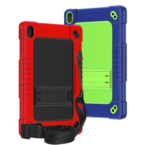 Fancing for Walmart ONN 10.1 Tablet Case Gen 4 2024 Tablet(Model:100135925),Heavy Duty Shockproof with Kickstand&Shoulder Strap Kids Friendly Case for Onn 10.1 inch Tablet Case 2024 Model(Red+Navy)