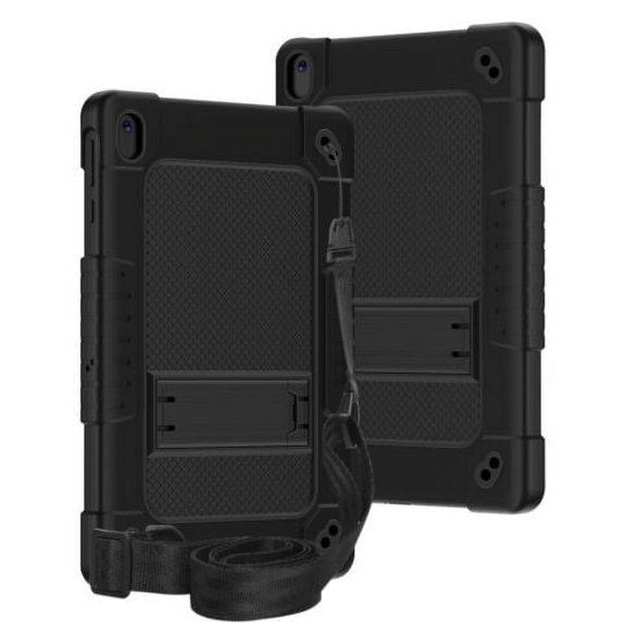 Fancing for Walmart ONN 10.1 Tablet Case Gen 4 2024 Tablet(Model:100135925),Heavy Duty Shockproof with Kickstand&Shoulder Strap Kids Friendly Case for Onn 10.1 inch Tablet Case 2024 Model(2XBlack)