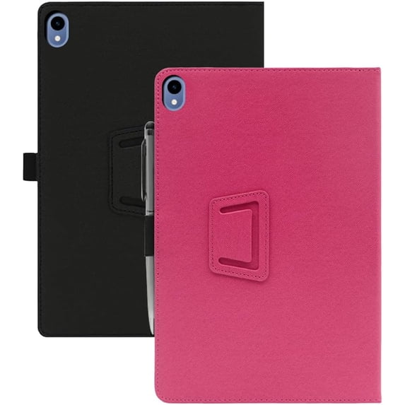 Fancing for Walmart Onn 7 inch 2024 Tablet Case,PU Leather Folio Folding Stand Protective Cover with Pencil Holder&Wrist Strap Case for Walmart Onn 7 (Model:100135924) 2024 Released(Black+Pink)