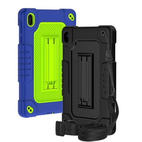 Fancing for Walmart Onn 8 inch Tablet Case Gen 4 2024 Model,Heavy Duty Kids Friendly Shockproof with Shoulder Strap Kickstand Case for Onn 8 inch Tablet Case 2024 (Model:100135923)(Black+Navy)