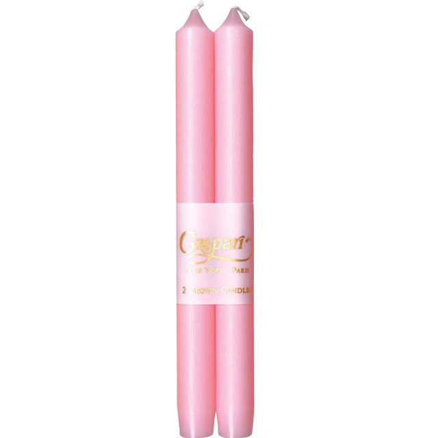 Fancy 10Inch Taper Dripless, Smokeless, Candlesticks, Petal Pink, Set