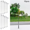 thumbnail image 1 of Fancy 10Pcs Model Railway Train HO OO Scale Lamp Post Street Lights LEDs 104mm Black, 1 of 10