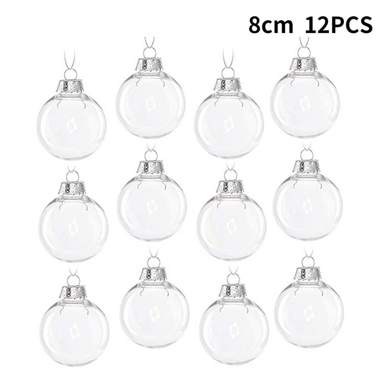 Fancy 12Pcs Christmas Clear Baubles Transparent Ball Plastic Fillable  Sphere Ornament for Xmas Tree/Home Decoration /Wedding/Birthday/Party/Gift  Box etc 