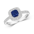 thumbnail image 1 of Fancy 18k White Gold Women Cluster Diamond Ring 0.32 Carat with Sapphire, 1 of 1