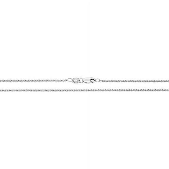 Fancy 18k White Gold Women Wheat Chain - 16 inch
