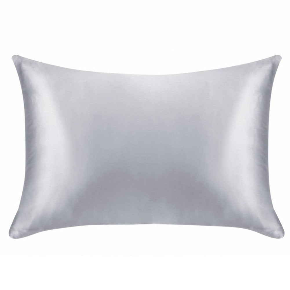 Fancy 2 pcs Artificial Silk Pillowcase Queen Size 20x29 inch, Zippered Closure, Double-Sided Luxury Satin Pillowcover for Hair and Skin