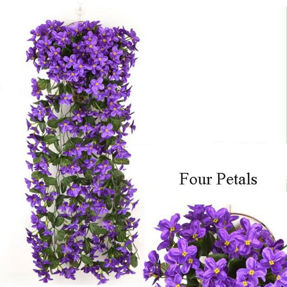 Fancy 33.46inch Flower Garland Fake Ivy Vine Artificial Flower Hanging Ivy Home Hotel Office Wedding Party Garden Craft Art Décor Purple