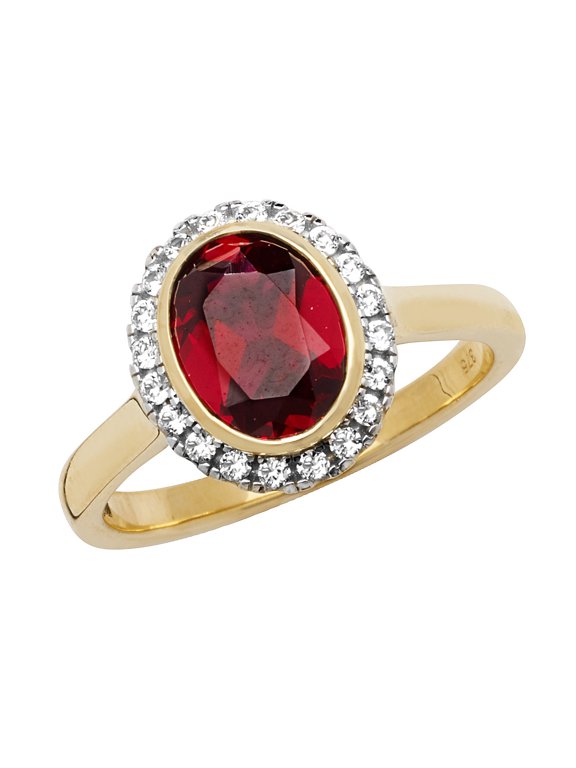 Fancy 9k Gold Women Solitaire Ring with Cultured Ruby, Cultured Sapphire