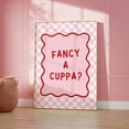 Fancy A Cuppa Tea Poster, Pink Red Kitchen Wall Art Decor - Walmart.com