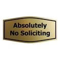 thumbnail image 1 of Fancy Absolutely No Soliciting Sign (Brushed Gold) - Large, 1 of 5