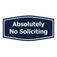 thumbnail image 1 of Fancy Absolutely No Soliciting Sign (Navy Blue / White) - Small, 1 of 5