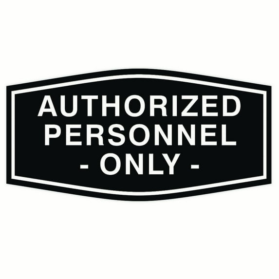Fancy Authorized Personnel Only Sign (Black) - Large