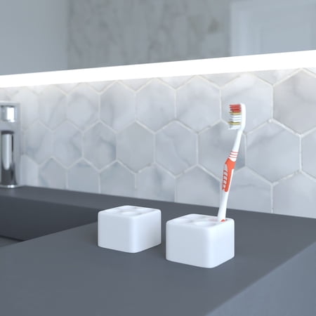Fancy Bath Outlet Diatomite Quick-Dry Stone Toothbrush Holder 1x1x1 - White