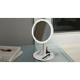 thumbnail image 1 of 90210 Kitchen and Bath LED Round Vanity Mirror with Accessory Tray Matte White, 1 of 3
