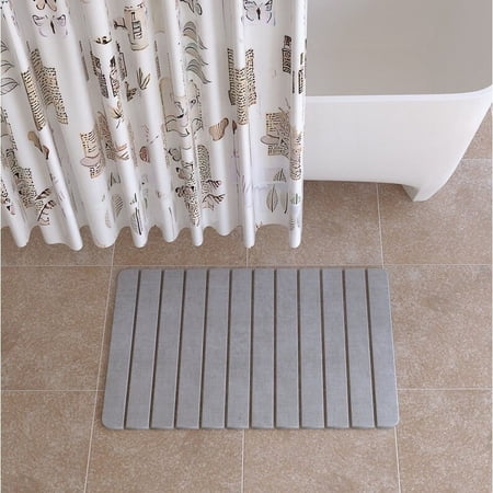 Fancy Bath Outlet Quick Drying Diatomite Stone Bath Mat Grey 24x16"
