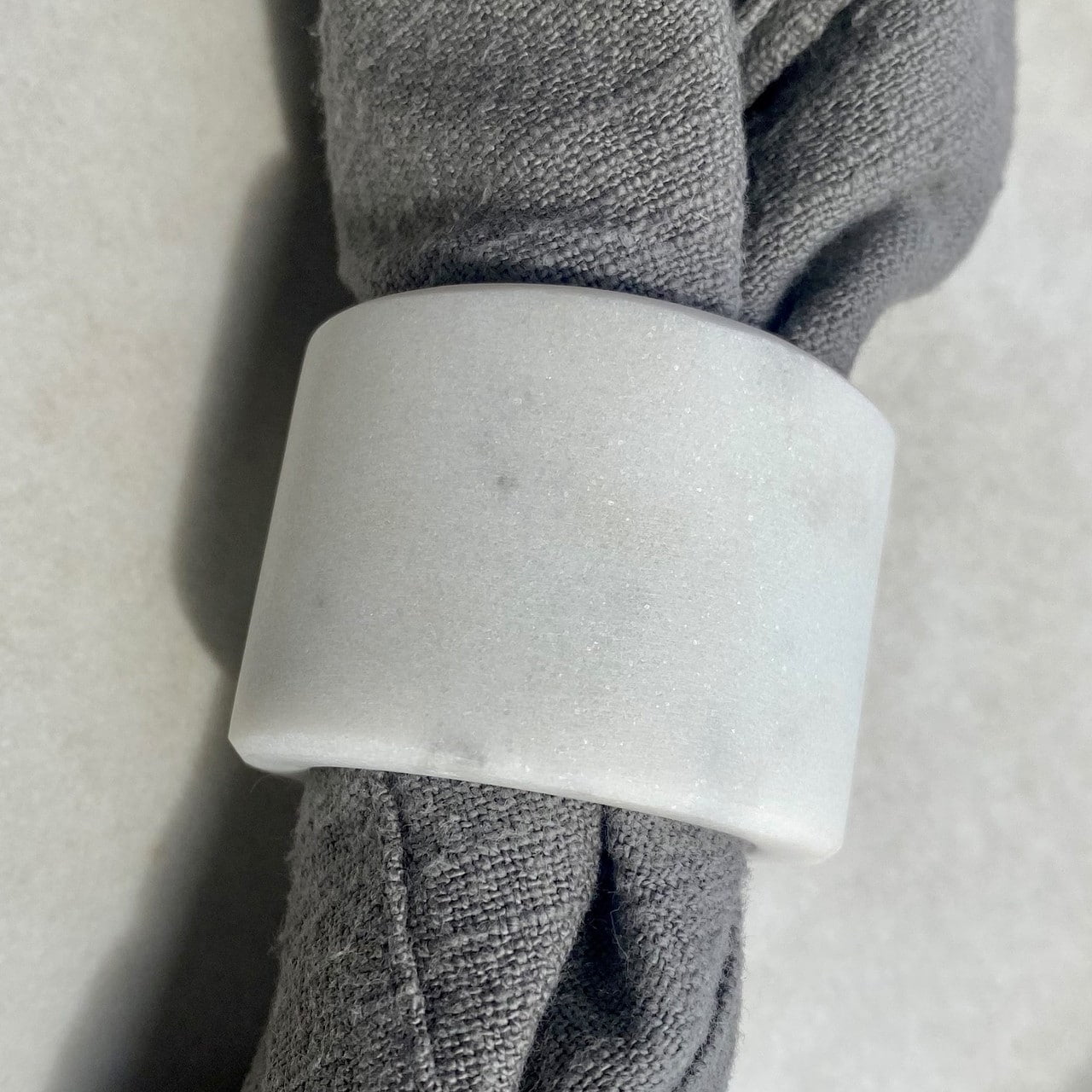 Fancy Bath Outlet White Marble Napkin Ring Set Setof4 - Walmart.com