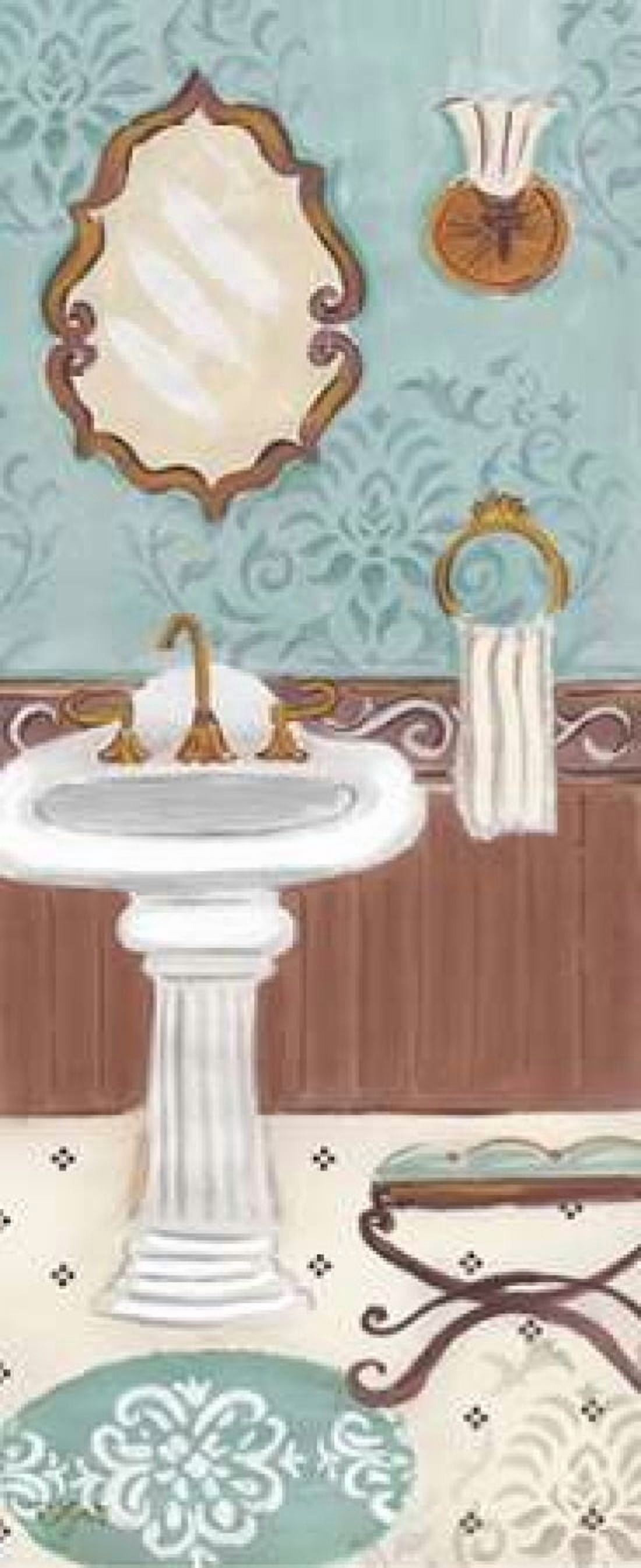 Fancy Bath Panel I Canvas Art - Rebecca Lyon (24 x 48)