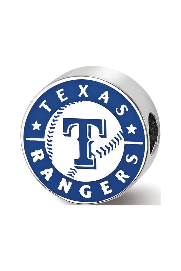 Fancy Bead White Sterling Silver Blue Texas MLB Rangers 16.02 mm 15.86