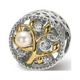 thumbnail image 1 of Fancy Bead White Sterling Silver Fancy Simulated Pearl Glass Cubic Zirconia CZ 11.88 mm 11.15, 1 of 3