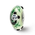 thumbnail image 1 of Fancy Bead White Sterling Silver Glass 14.88 mm 7.46 Reflections Hand Painted Panda, Green Bead, 1 of 4