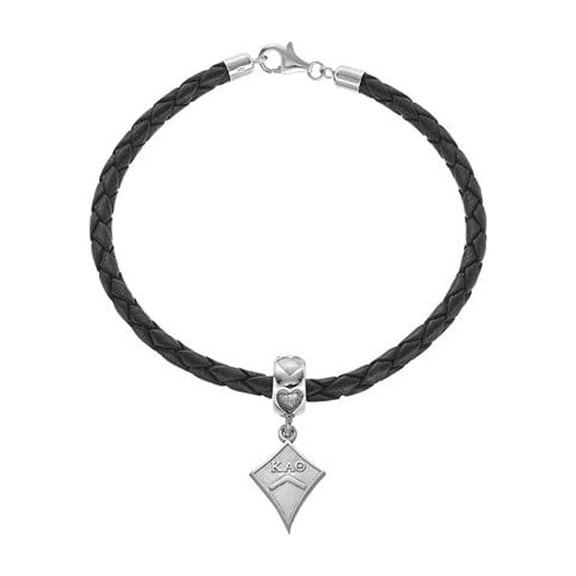 Fancy Bead White Sterling Silver Greek Kappa Alpha Theta
