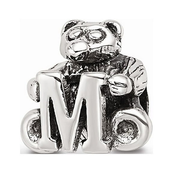Fancy Bead White Sterling Silver Kids Bead Line 7.27 mm