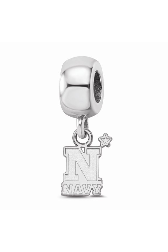 Fancy Bead White Sterling Silver Maryland NCAA United States Naval Academy 22 mm 8
