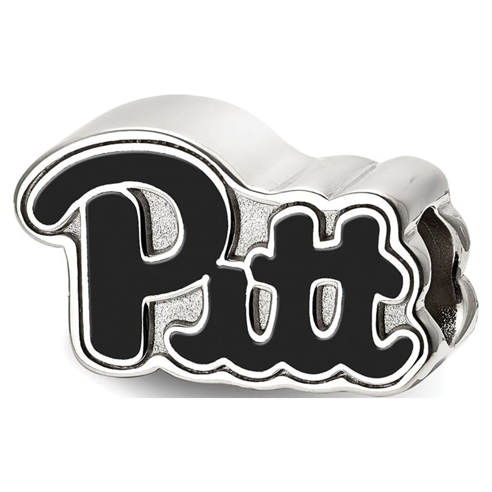 Fancy Bead White Sterling Silver Pennsylvania NCAA University Of Pittsburgh 9.8 mm 15.9 - image 1 of 2