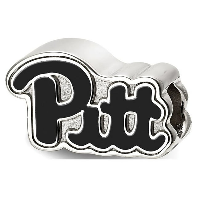 Fancy Bead White Sterling Silver Pennsylvania NCAA University Of Pittsburgh 9.8 mm 15.9
