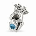 thumbnail image 1 of Fancy Bead White Sterling Silver Stones & Crystals Cubic Zirconia CZ Blue 16.36 mm 12.73, 1 of 3