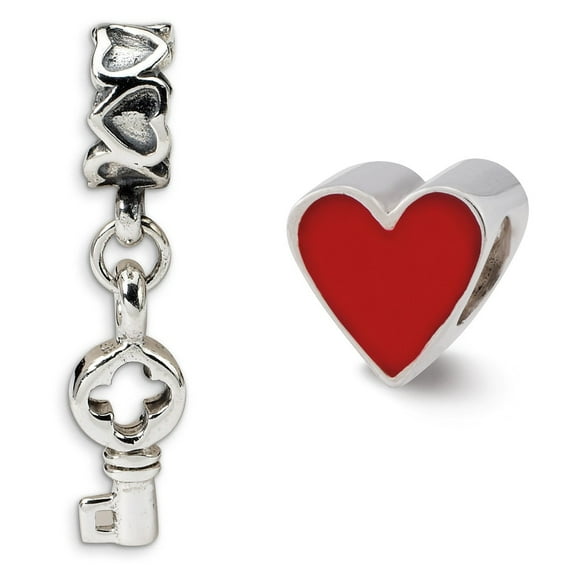 Fancy Bead White Sterling Silver Story Sets Reflections You Have The Keys Boxed Bead Set