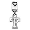 thumbnail image 1 of Fancy Bead White Sterling Silver Texas MLB Rangers Rhodium-Plated T On Heart Bead, 1 of 1