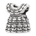 thumbnail image 1 of Fancy Bead White Sterling Silver Themed 10.6 mm 9.4 Reflections Ruffled Dress Bead, 1 of 3