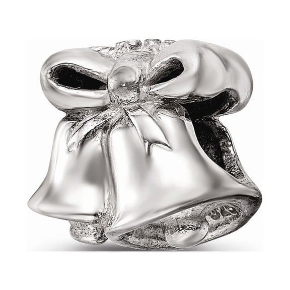 Fancy Bead White Sterling Silver Themed 10 mm 10.00 Reflections Christmas Bells Bead