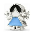 thumbnail image 1 of Fancy Bead White Sterling Silver Themed 10 mm 8.18 Reflections Enameled Blue Dress Girl Bead, 1 of 3