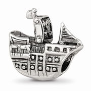 Fancy Bead White Sterling Silver Themed 14.55 mm Reflections Pirate Ship Bead