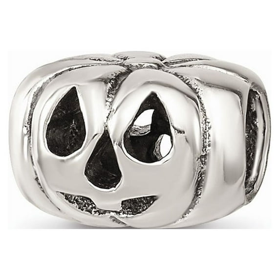 Fancy Bead White Sterling Silver Themed 7.27 mm 9.09 Reflections Jack O Lantern Bead