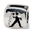 thumbnail image 1 of Fancy Bead White Sterling Silver Themed 8.18 mm Reflections Aquarius Zodiac Antiqued Bead, 1 of 3