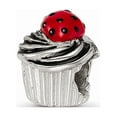 thumbnail image 1 of Fancy Bead White Sterling Silver Themed 9.09 mm 8.18 Reflections Enameled Strawberry Cupcake Bead, 1 of 3