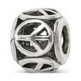 thumbnail image 1 of Fancy Bead White Sterling Silver Themed 9.09 mm 8.18 Reflections Peace Sign Bead, 1 of 3