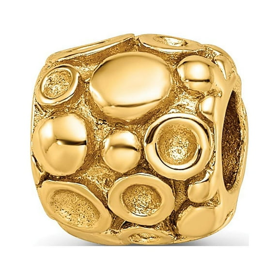 Fancy Bead Yellow Sterling Silver 9.09 mm Gold-Plated Reflections Dots Bali Bead