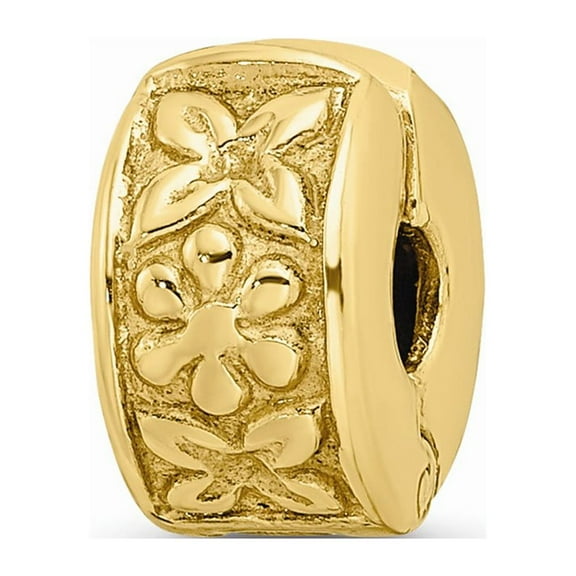 Fancy Bead Yellow Sterling Silver Gripper 10.91 mm 5.45