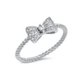 thumbnail image 1 of Fancy Bow Tie Cubic Zirconia Ring Sterling Silver 925, 1 of 2