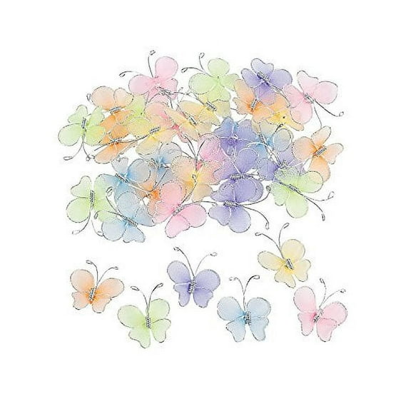 Fancy Butterflies, Craft Supplies, Felt & Fabrics, Bulk Craft Accessories, Spring, 36 Pieces, Assorted