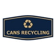 thumbnail image 1 of Fancy Cans Recycling Sign (Navy Blue/Gold) - Large, 1 of 5