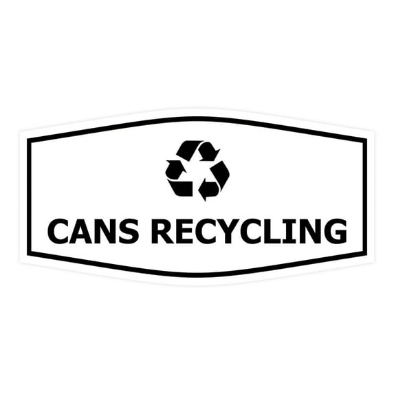 Fancy Cans Recycling Sign (White) - Small